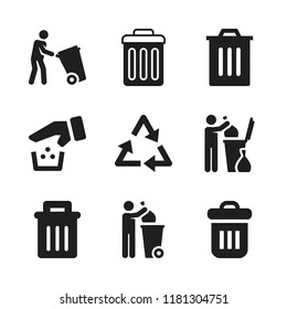 reuse icon. 9 reuse vector icons set. garbage, trash and garbage can icons for web and design about reuse theme