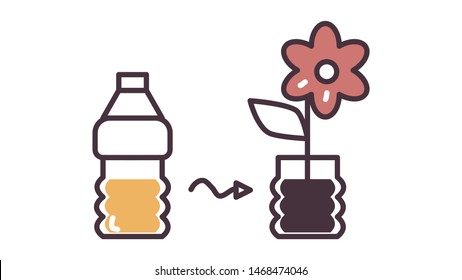 Reuse icon, Infographic, minimal vector design, easy to adjust color