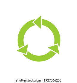 reuse icon. letter o logo. recycle with green circle symbol. zero waste concept. vector illustration