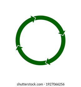 reuse icon. letter o logo. recycle with green circle symbol. zero waste concept. vector illustration