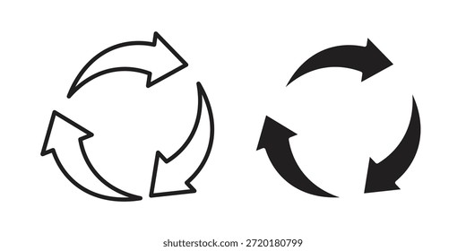 Icono de reutilización en el diseño de línea. Sencillo Vector de iconos