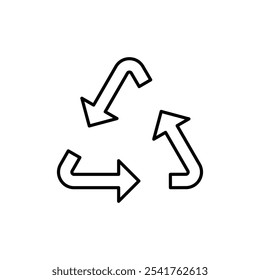 Reuse icon Outline set in black and white color
