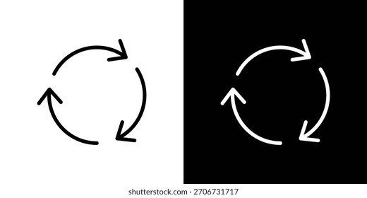Icono de reutilización. Icono lineal de Vector aislado en blanco y negro