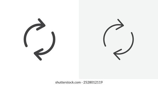 Icono de Vector de iconos de reutilización en color blanco y negro.