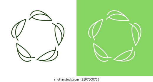 Reuse outline icon design vector. Clean energy power ecology sustainability symbol illustration.	