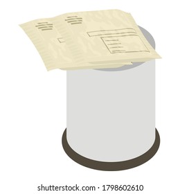 Reuse paper icon. Isometric illustration of reuse paper vector icon for web