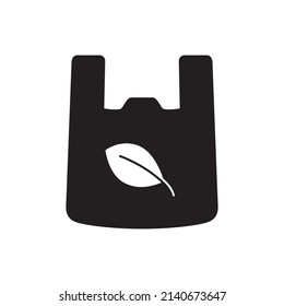 Reuse plastic bag icon  in black flat glyph, filled style isolated on white background
