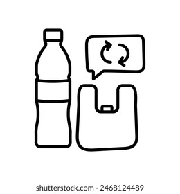 Reuse Plastic isolated icon. vector illustration