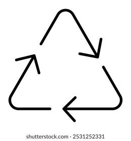 Reuse and recycle icon. Black linear sign, editable stroke. Concept of ecology, sustainability, renew, reduce. Vector illustration, eco friendly symbol for web design, print, logo, label or emblem