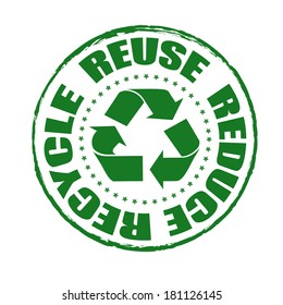 reuse reduce recycle grunge stamp with on vector illustration