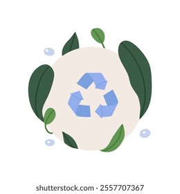 Reuse reduce recycle symbol. Recycle sign for ecological design zero waste lifestyle. Hand drawn vector icon isolated on white background.