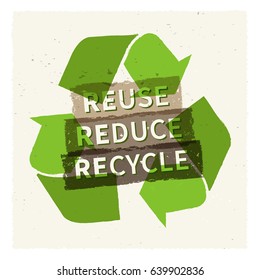 Reuse reduce recycle vector illustration. Creative graphic design with recycle sign.
