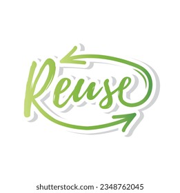 Reutilizar el signo con flechas de rotación en estilo lineal, icono, vector, pegatina.