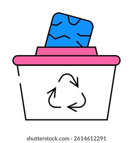 reuse solid waste line icon vector. reuse solid waste sign. isolated symbol illustration