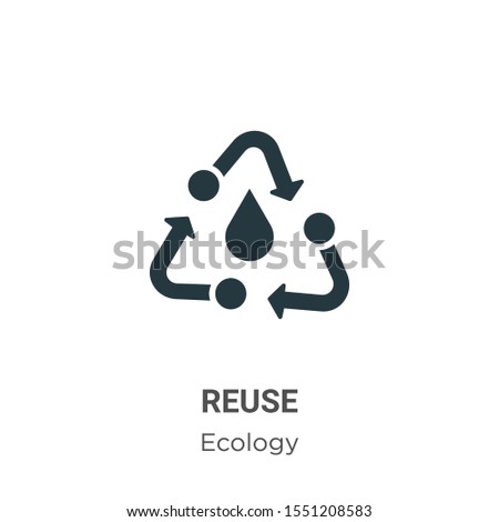 Reuse vector icon on white background. Flat vector reuse icon symbol sign from modern ecology collection for mobile concept and web apps design.