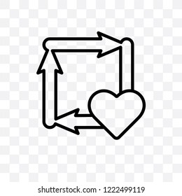 Reuse vector linear icon isolated on transparent background, Reuse transparency concept can be used for web and mobile