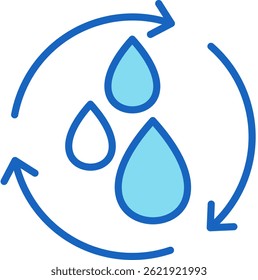 Reutilizar ilustração de vetor azul do ícone de água