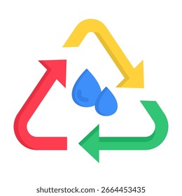 Reutilizar el icono de agua Ilustración vectorial de estilo plano