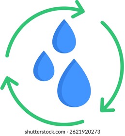 Reutilizar a ilustração de vetor plano do ícone de água