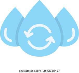 Reuse Water Icon Flat Vector Illustration