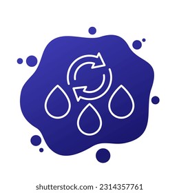 reutilizar icono de agua, vector de línea