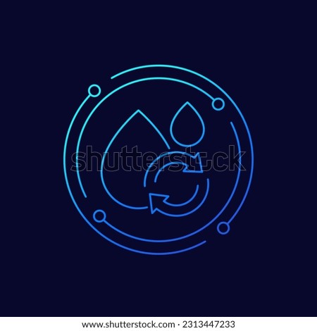 reuse water icon, linear vector design