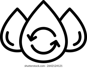 Reuse Water Icon Outline Vector Illustration