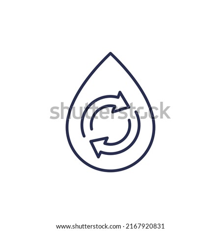 reuse water line icon with a drop