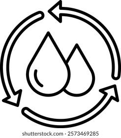 Reuse Water vector icon. Can be used for printing, mobile and web applications.