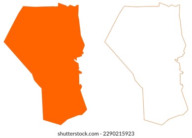 Mapa de ilustraciones vectoriales del mapa del municipio de Reusel-De Mierden (Reino de los Países Bajos, Holanda, Brabante del Norte o Provincia de Brabante del Norte), dibujo de dibujos animados Reusel De Mierden