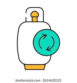 reusing cylinder biogas line icon vector. reusing cylinder biogas sign. isolated symbol illustration