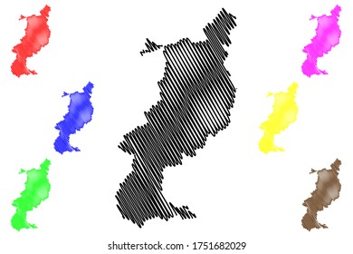 Reutlingen City (Federal Republic of Germany, Baden-Wurttemberg) map vector illustration, scribble sketch City of Reutlingen map