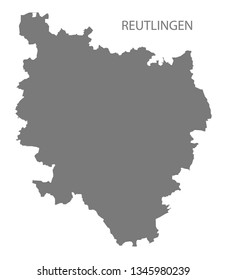 Reutlingen county map of Baden Wuerttemberg Germany