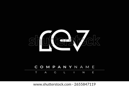 REV abstract letter design. Modern Business Logo Design With Abstract Typography and Contemporary Style