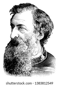 Rev. William Booth, 1829-1912, he was a British Methodist preacher, founder of the salvation army, first general of the salvation army, vintage line drawing or engraving illustration