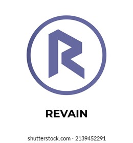 Revain Cryptocurrency token icon. REV token symbol. Cryptocurrency vector icon. Flat Vector illustration - Vector