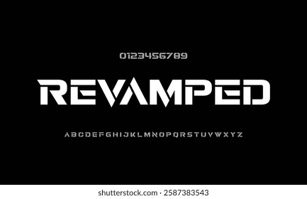 Revamped vector font alphabet with numbers
