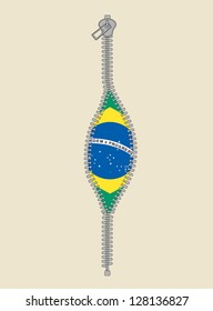 reveal Brazilian flag under - patriot inside