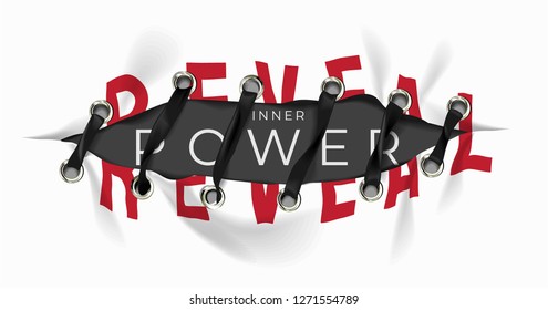 reveal inner power slogan graphic concept illustration