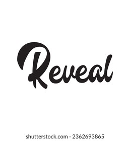 Reveal text on white background.