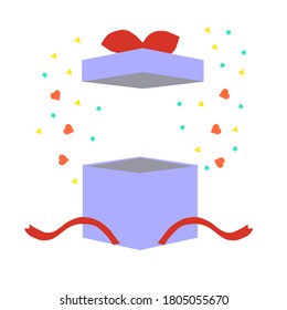 Revealed gift on a white background, a vector graphics