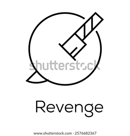 Revenge Icon – Target with Arrow Representing Retaliatory Cyber Attacks
