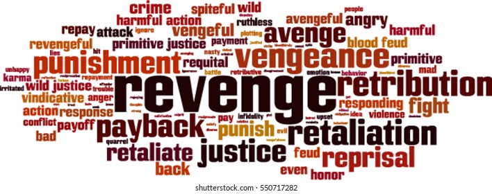 Revenge Word Cloud Concept. Vector Illustration