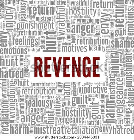 Revenge word cloud conceptual design isolated on white background.
