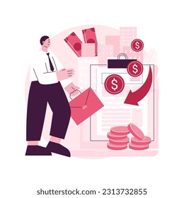 Revenue agency abstract concept vector illustration. Tax law, remit GST and HST, business number registration, savings and pension plan, payroll account, family benefit, charity abstract metaphor.