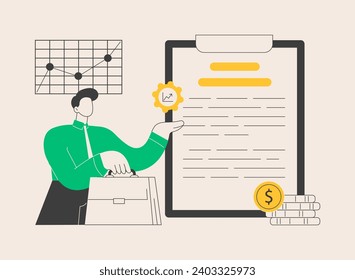 Revenue agency abstract concept vector illustration. Tax law, remit GST and HST, business number registration, savings and pension plan, payroll account, family benefit, charity abstract metaphor.