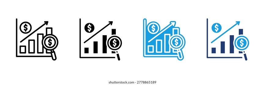 Revenue Analytics icon multiple style collection