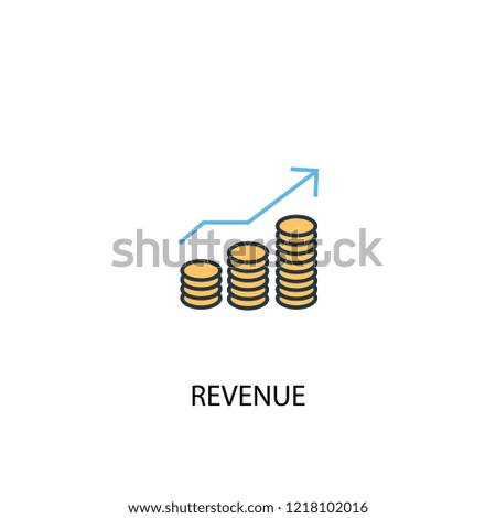 revenue concept 2 colored line icon. Simple yellow and blue element illustration. revenue concept outline symbol design