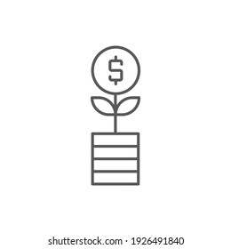 revenue concept icon, color, line, outline vector sign, linear style pictogram isolated on white. Symbol, logo illustration