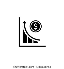 Revenue concept icon. Money increase symbol. Chart, graph. Concept of grow up your capital or analysis prediction algorithm. Vector on isolated white background. EPS 10